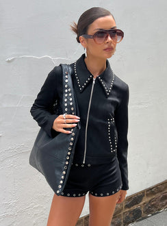 Hurleigh Faux Suede Jacket Black