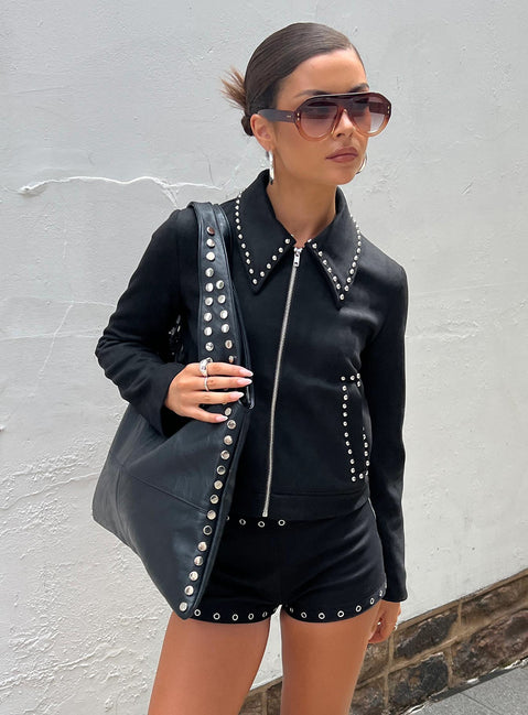 Hurleigh Faux Suede Jacket Black