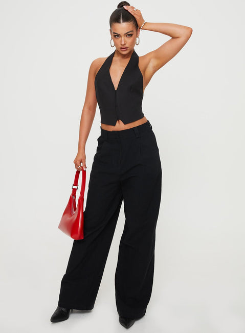 product Princess Polly High Waisted Pants High Waisted Pants  Je Suis Pants Black