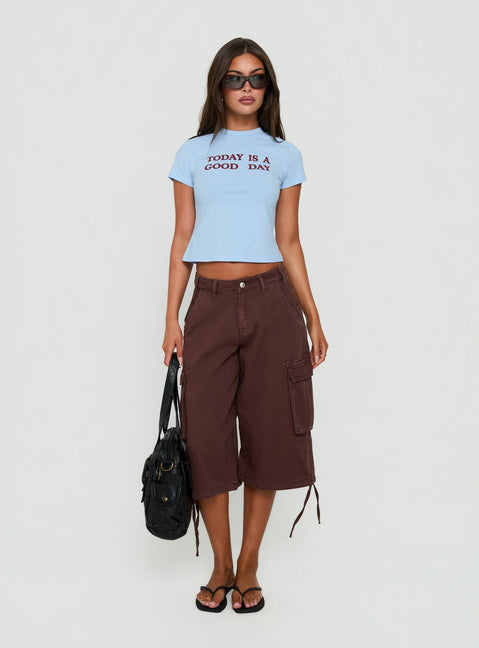 Hudsen Longline Cargo Shorts Washed Brown