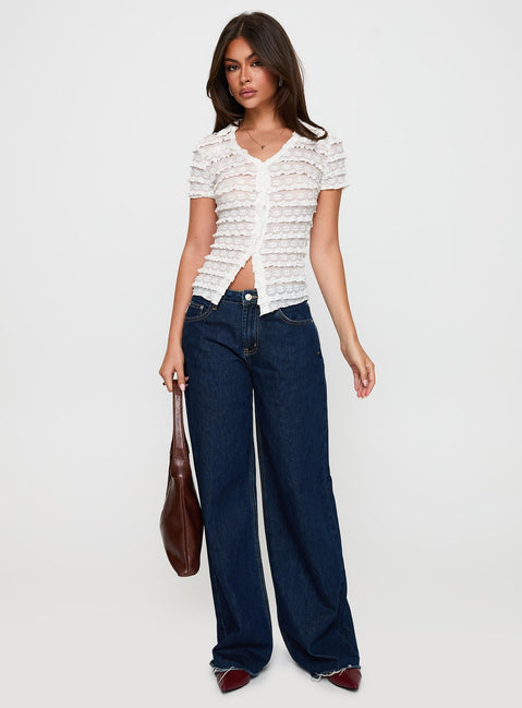 Into Your Eyes Textured Top White