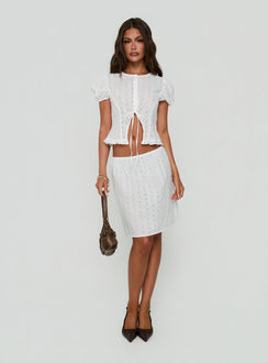 Bardot Blouse Top White