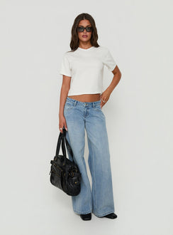 Dealia High V Boxy Tee White