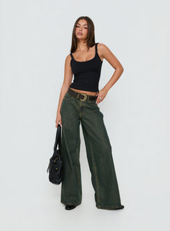Naylor Mid Rise Wide Leg Jeans Grunge Wash