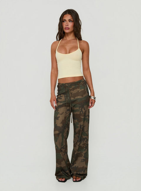 Seylah Waffle Jersey Pants Camo