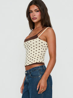 Maeka Layered Jersey Tank Top Yellow / Polka Dot