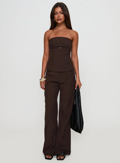 Irresistible Strapless Top Chocolate Petite