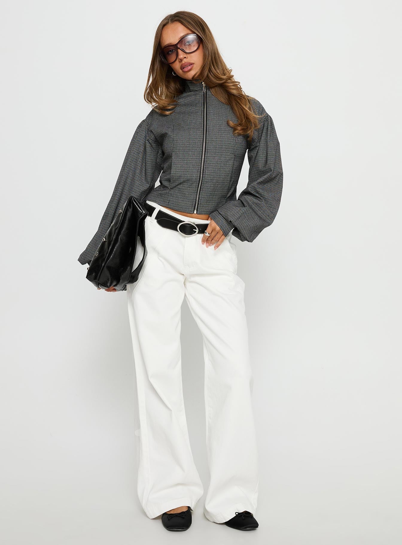 Reaper Mid Rise Baggy Jeans White