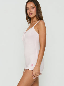 Vespra Frill Detail Sleep Playsuit Baby Pink