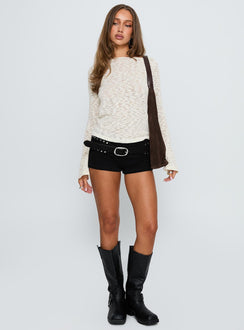 Follow Emotions Wide Neck Top Cream