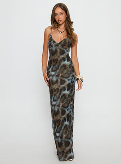 Saphrona V-neck Maxi Dress Leopard