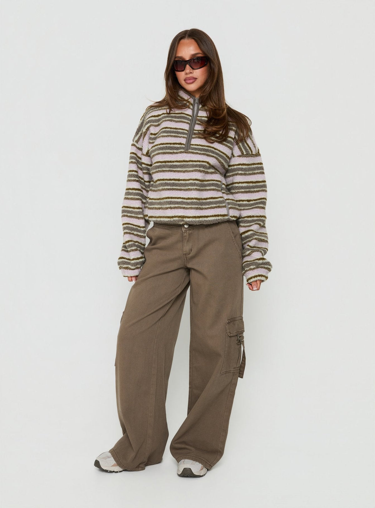 Quinee Polar Fleece Jumper Pink Multi