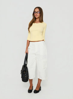 Bridgeta V Neck 3/4 Sleeve Top Lemon