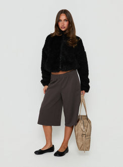 Jordynn Fleece Zip Through Jacket Black
