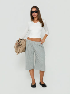 Sofelia Pointelle V Neck Top White