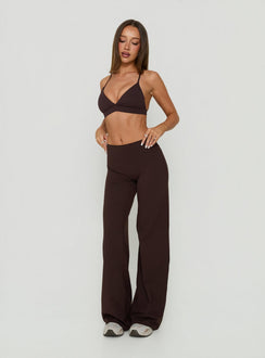 Velora Active Wide Leg Pants Chocolate