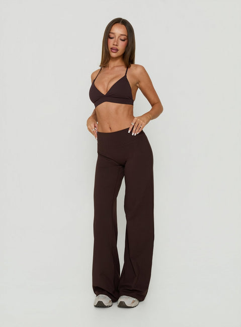 Velora Active Wide Leg Pants Chocolate