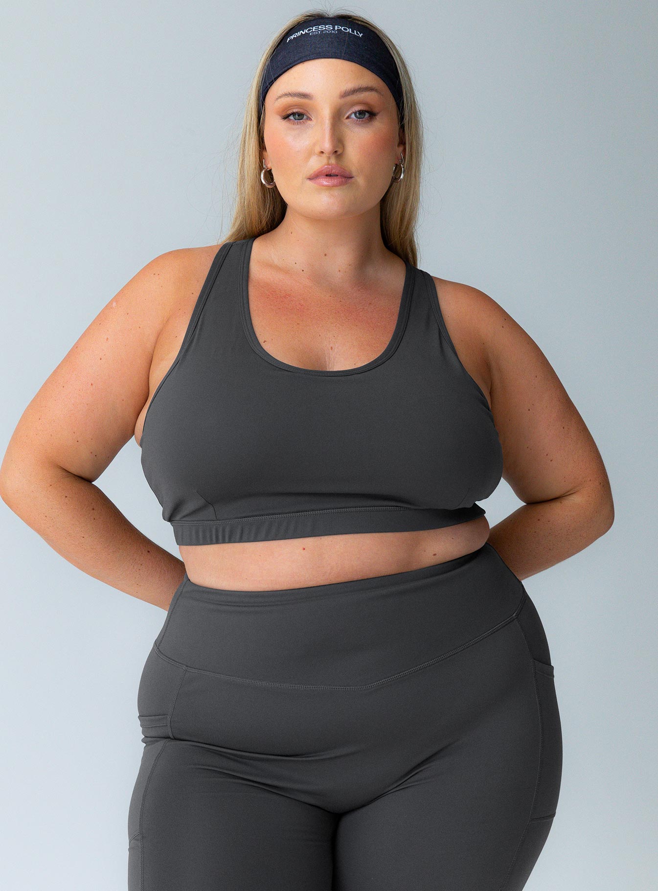 Grey active crop top