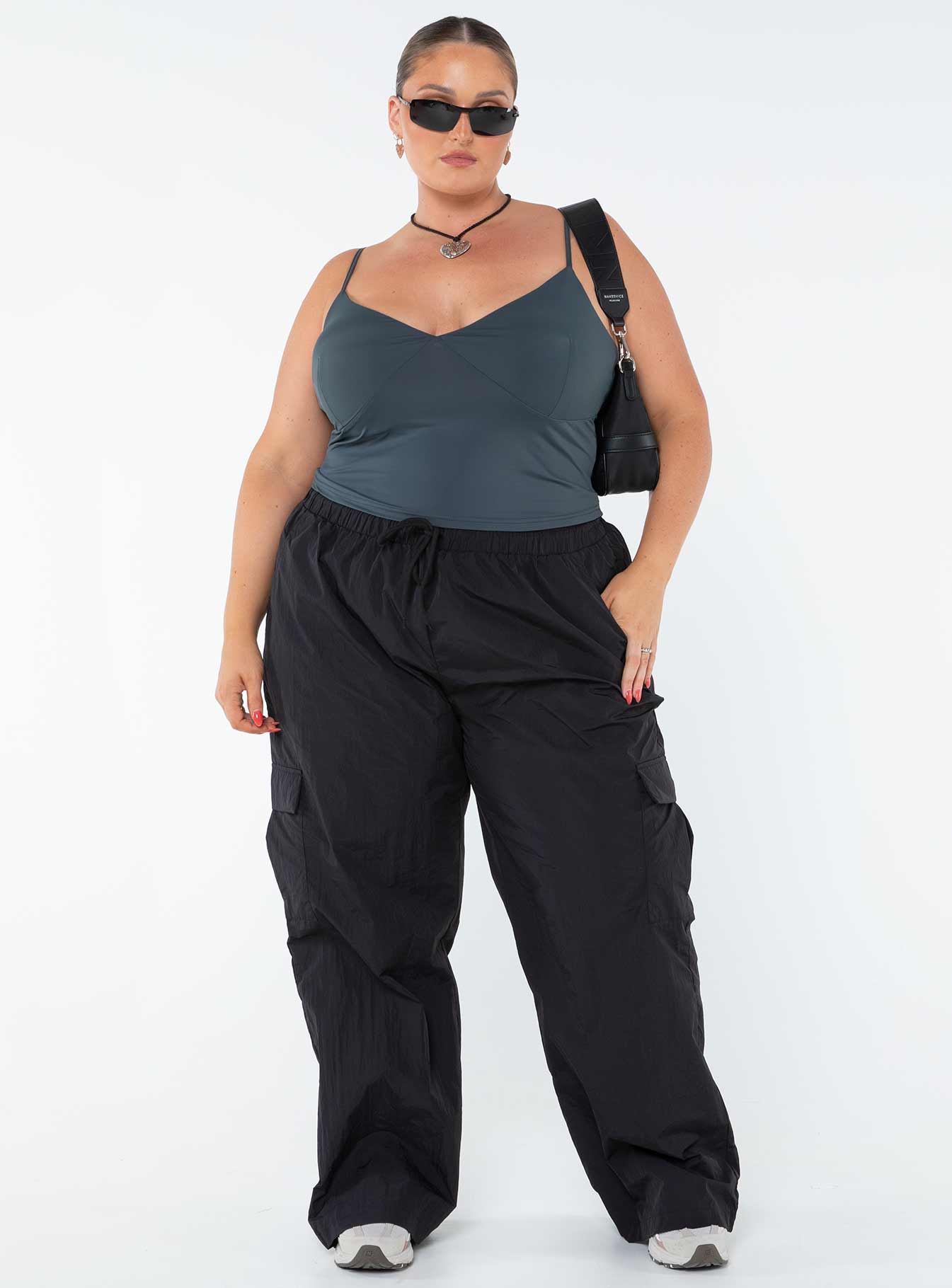 product Princess Polly Sleeveless Asymmetric Neckline  Kazan Cami Steel Curve