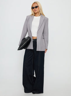 Crowd Pleaser Oversized Blazer Grey