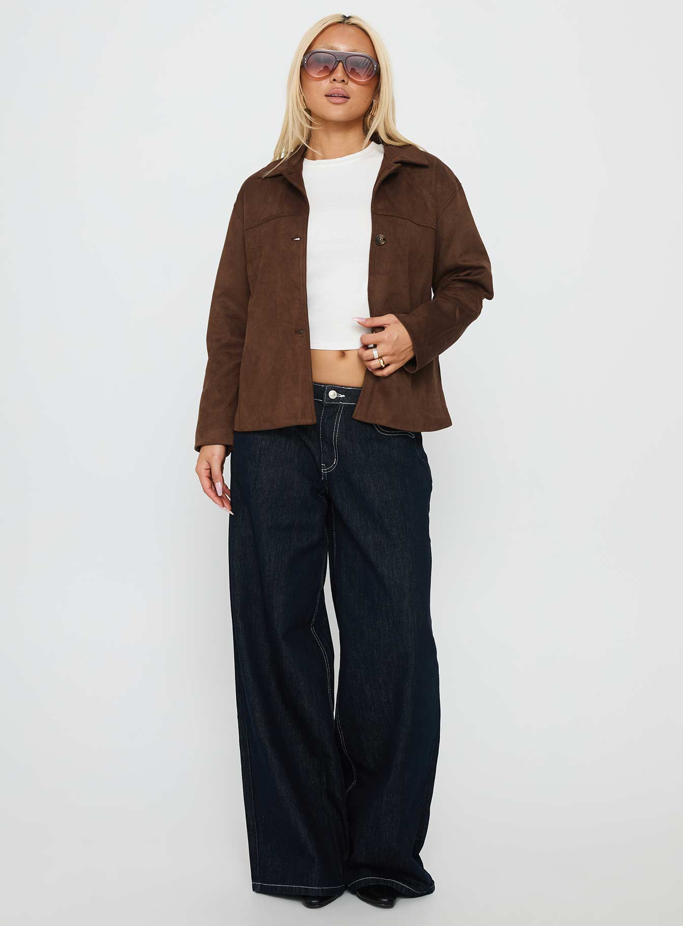 Vaela Faux Suede Jacket Brown