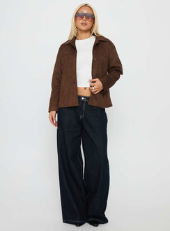 Vaela Faux Suede Jacket Brown