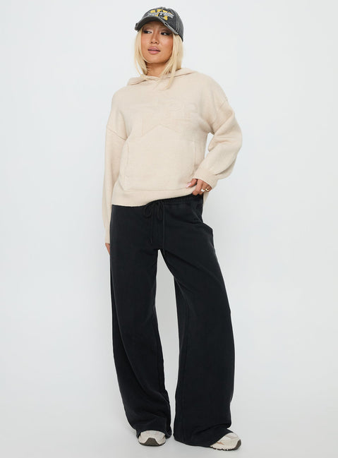 Princess Polly Knit Hoodie Beige