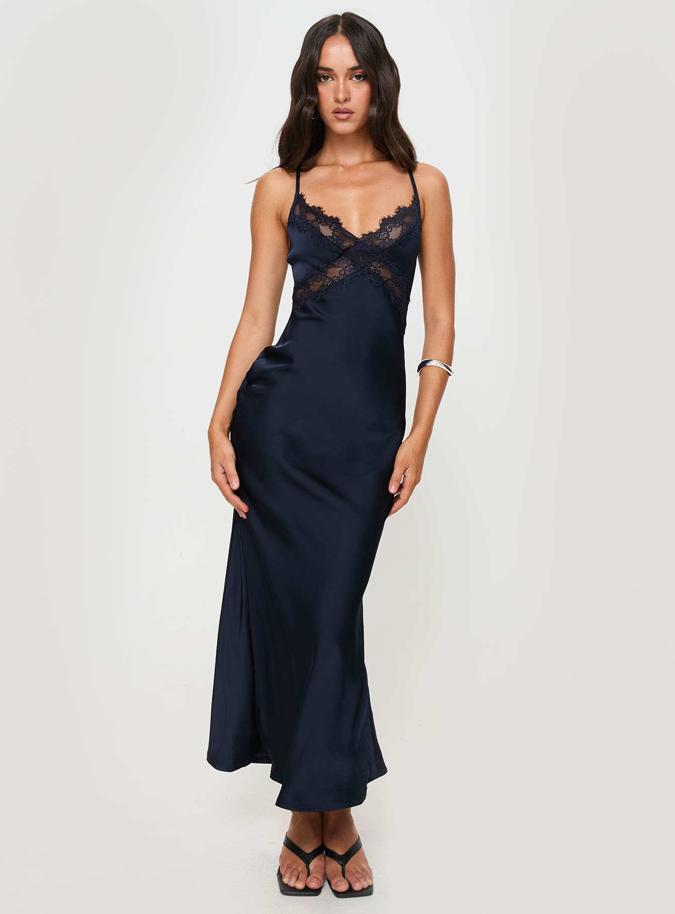 Collective Dress - Treasure Bias Cut Maxi Dress Navy image 5