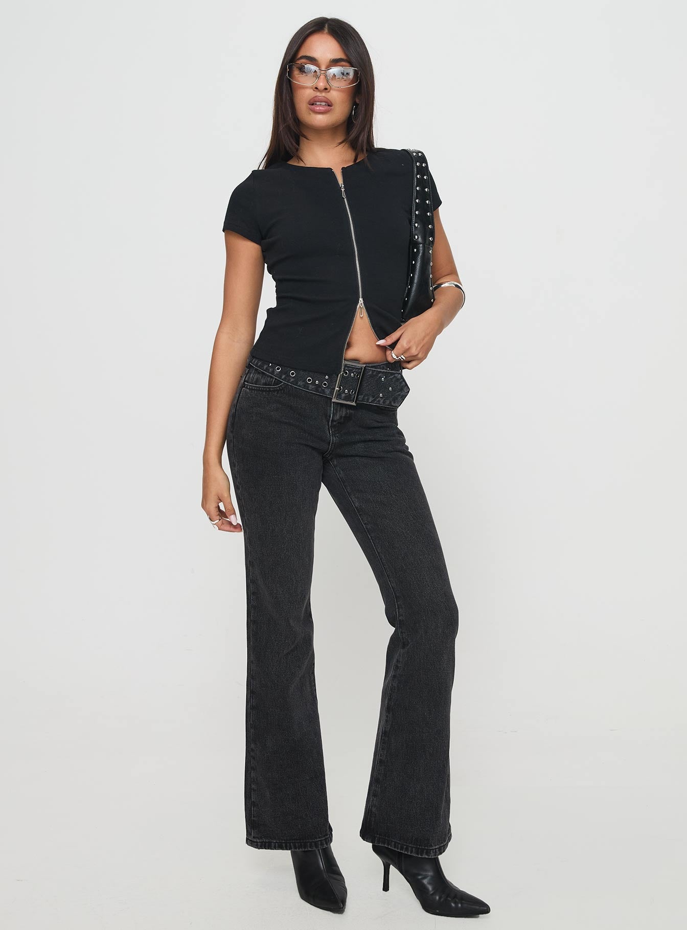 Peralto Flared Jeans Washed Black