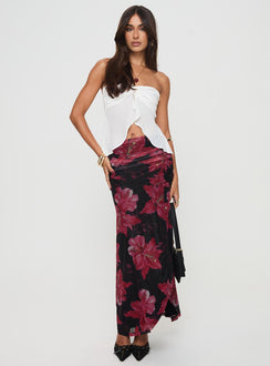 product Princess Polly Cooperi Maxi Skirt Black / Red Floral Maxi 