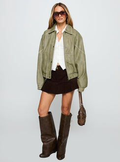 Jaxton Faux Leather Jacket Taupe