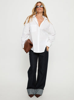 Kodhi Oversized Long Sleeve Top White