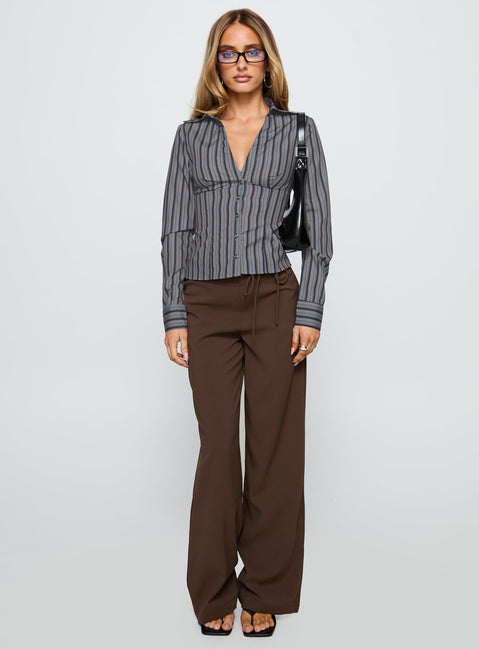 New Favourite Top Grey Stripe