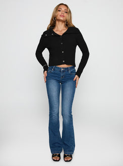 Extraordinary Collared Knit Sweater Black