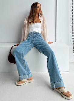 Front view of model wearing  front Princess Polly Full Sleeves Sweetheart  Belar Shirt Cream