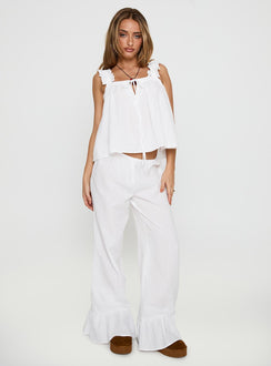 Santabelle Frill Pants White