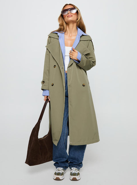Still Love Trench Coat Khaki