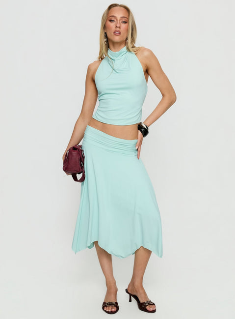 Scenic Route High Neck Top Blue