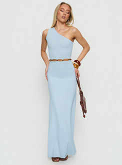 Elianora Asymmetrical Beaded Maxi Dress Blue