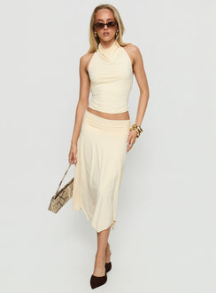 Scenic Route Asymmetrical Midi Skirt Yellow