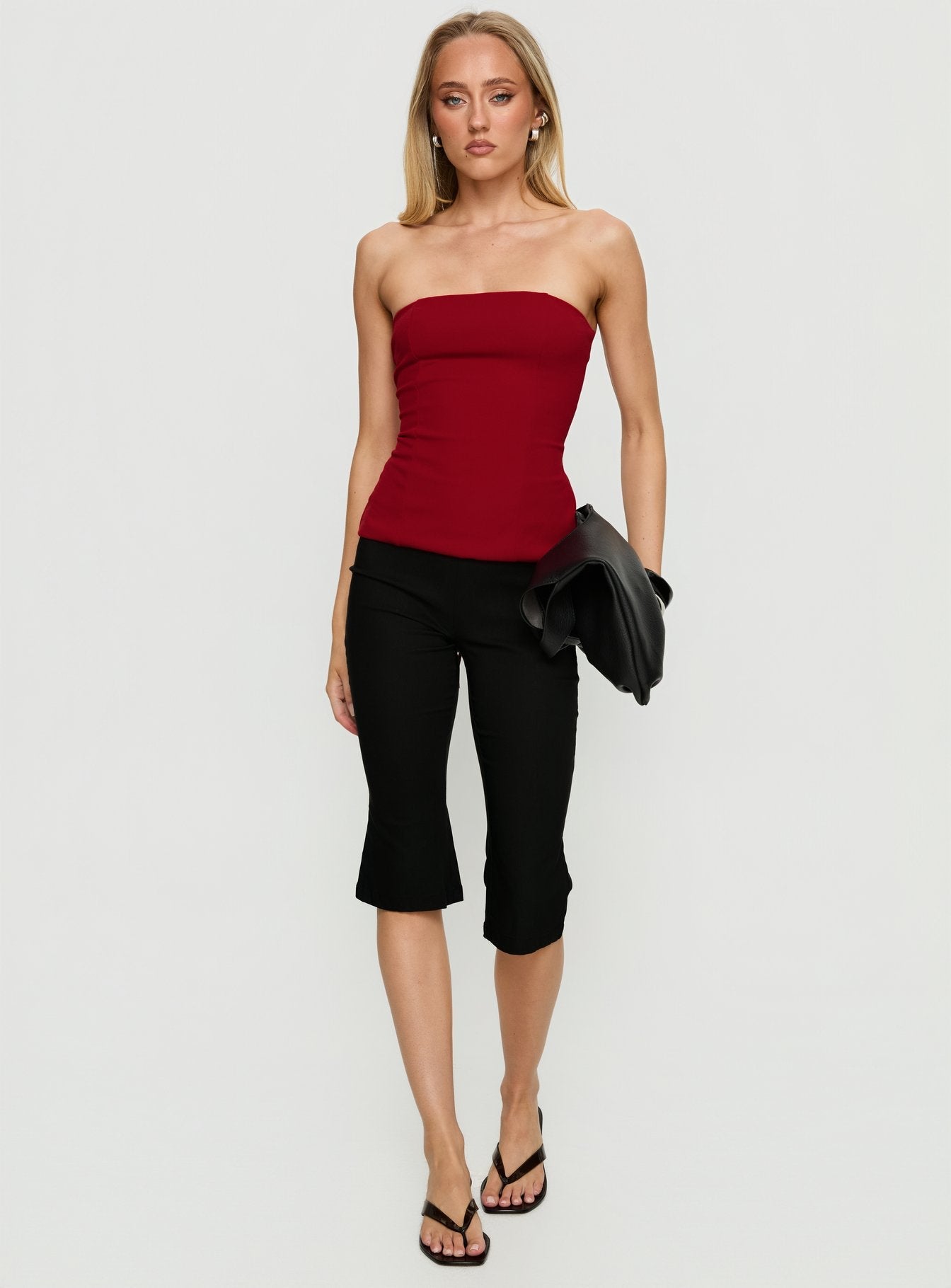 Loreto Strapless Tie Back Top Red