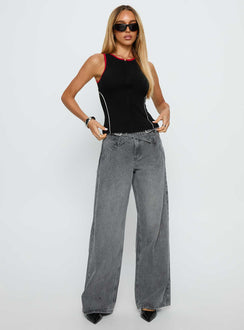 Alyna Zip Through Knit Top Black