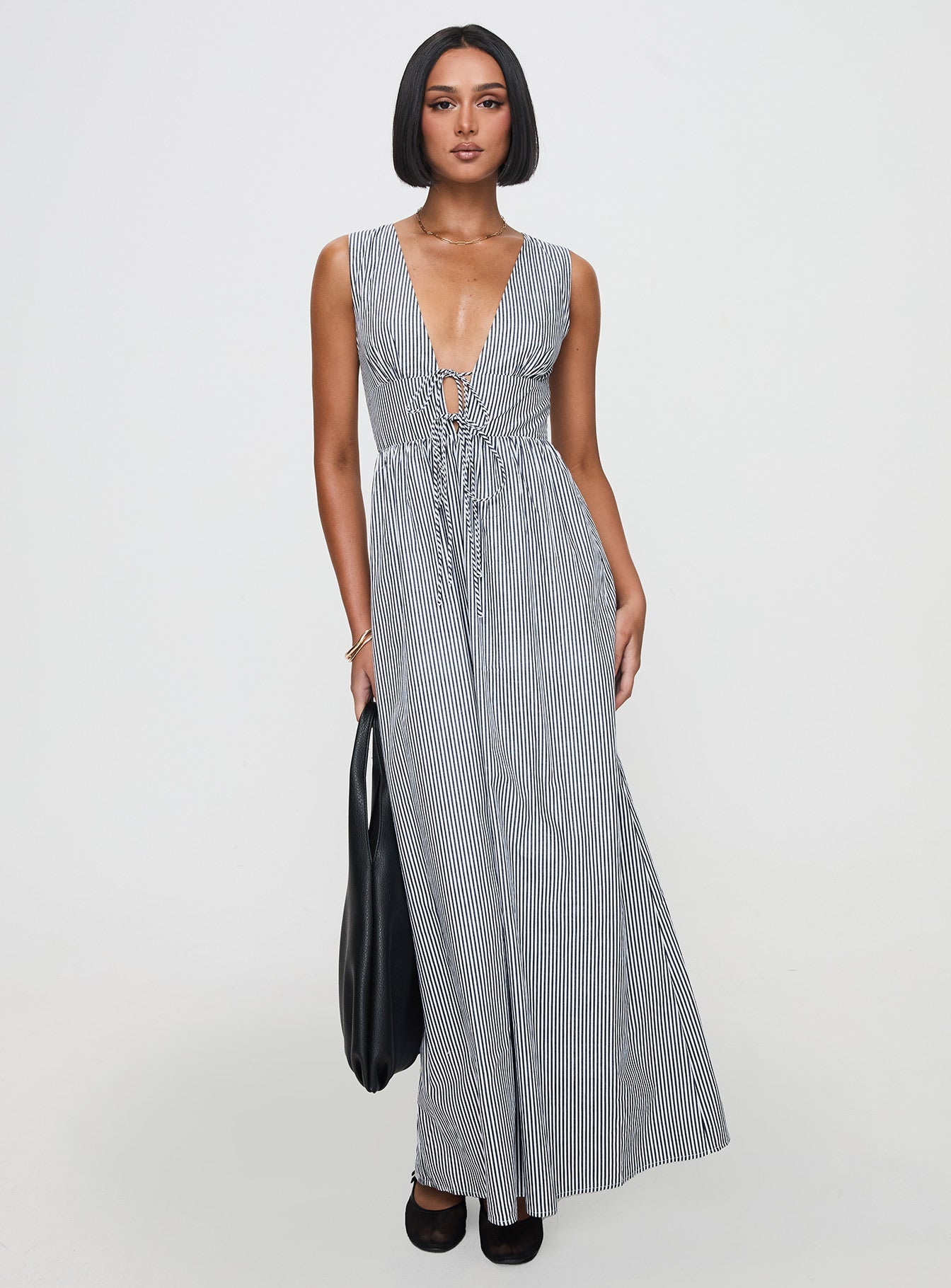 pokey maxi dress princess polly Pokey Maxi Dress Black / White Stripe