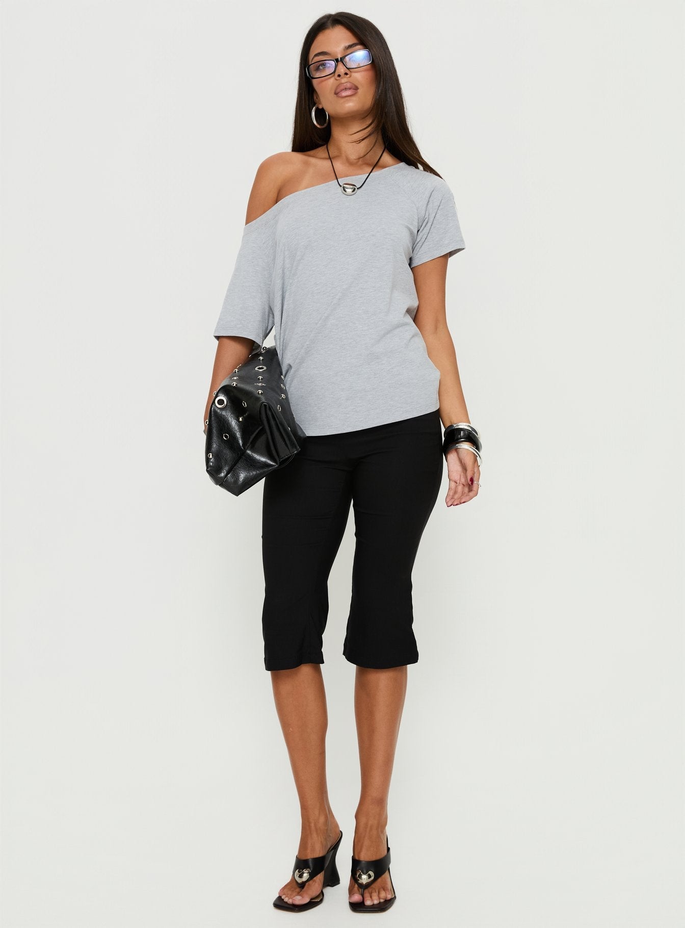 Icon Baby Off Shoulder Top Grey