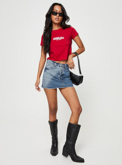 product Jellicoe Spliced Denim Skirt Multi Wash Princess Polly  Mini Skirts 