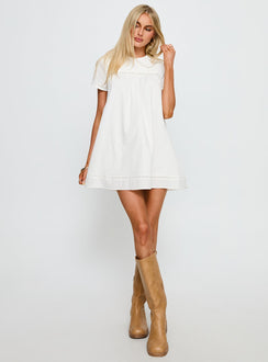 Bethanne Babydoll Mini Dress White
