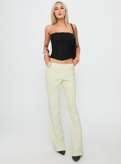 front view of model wearing Princess Polly Alyanna Hardware Pants Cream 