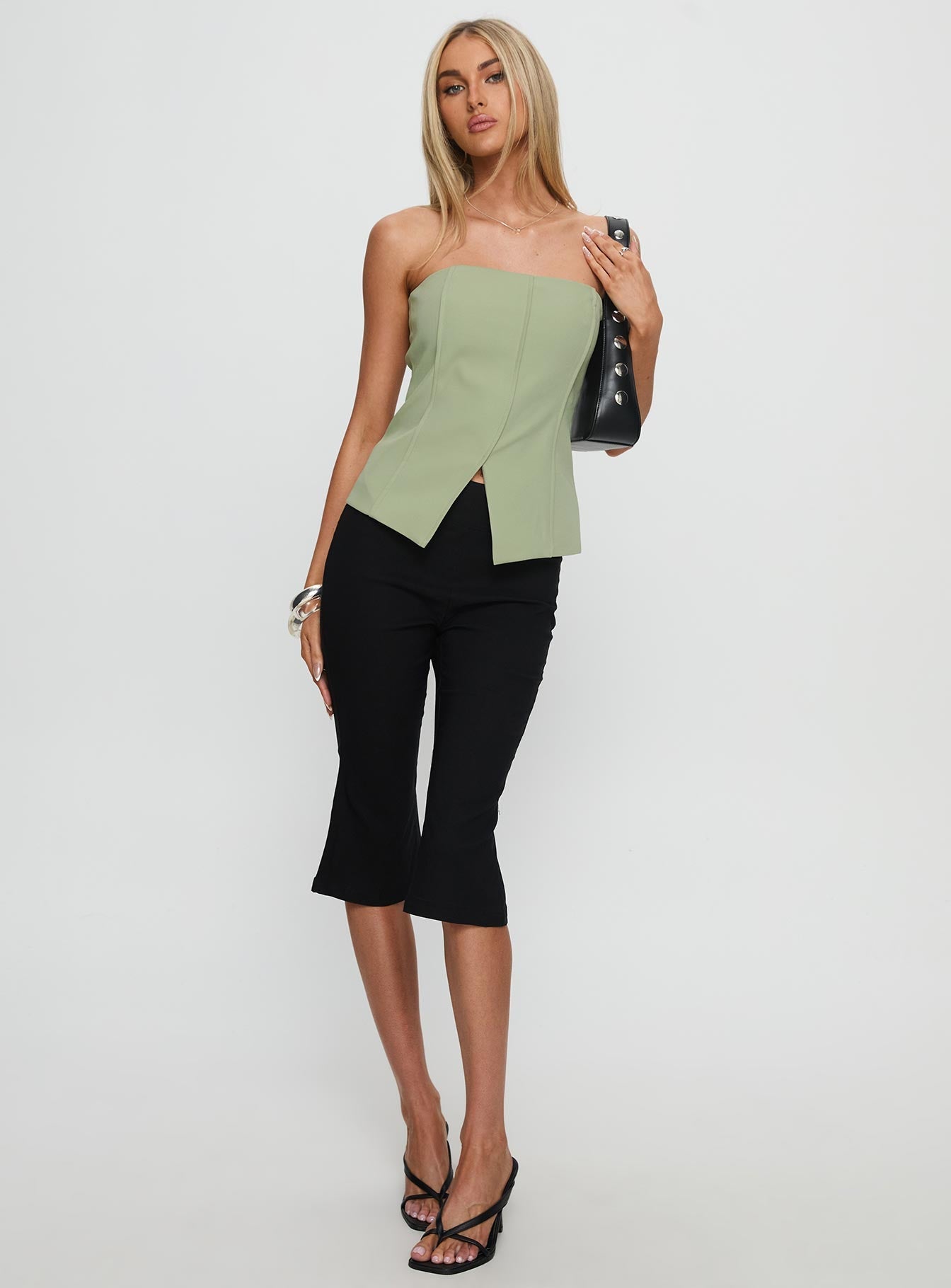 Lavish Living Strapless Top Green
