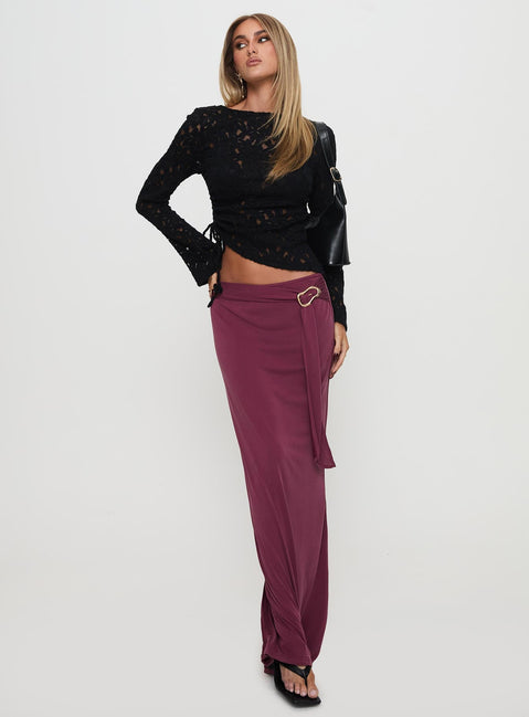 front view of model wearing Princess Polly Sensua Long Sleeve Top Black Full Sleeves High Neck 