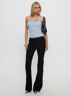 Fantasize Lace Halter Top Blue